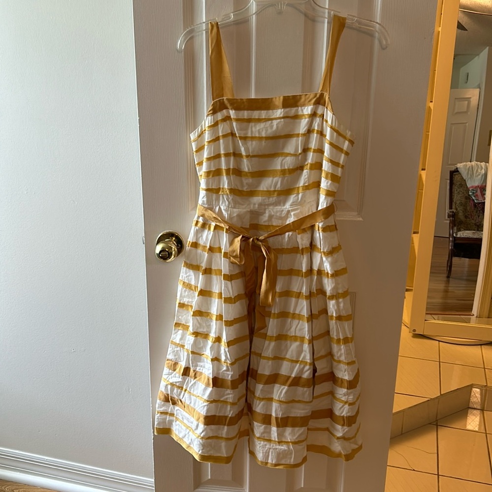 Moulinette Soeurs Yellow and White Striped Dress